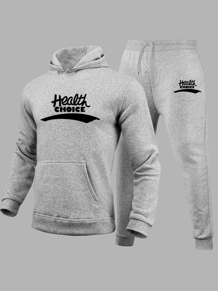 Herren Sweatshirt und Jogginghose Set mit healthorientierter Schriftart Aliams