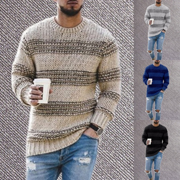 Herren Strickpullover mit strukturiertem Muster und modernem Schnitt Aliams