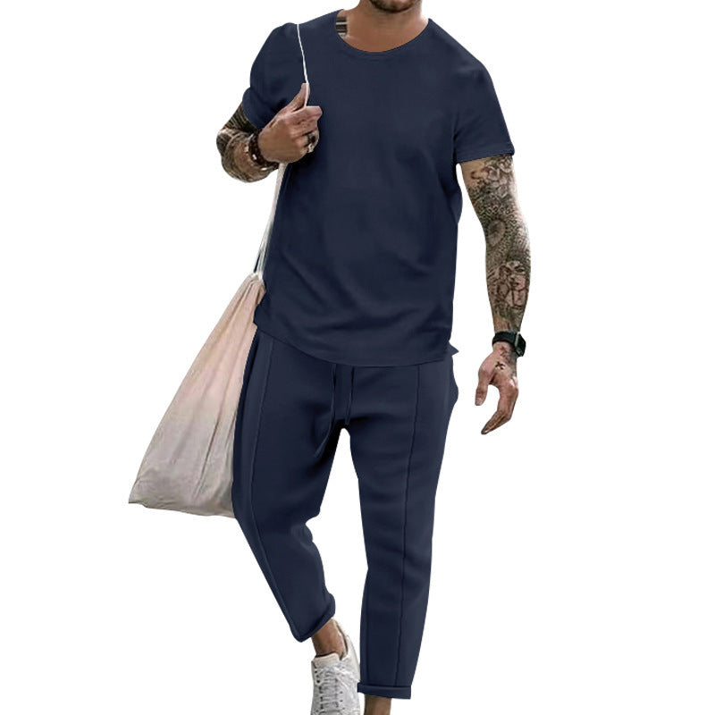 Herren Freizeit T-Shirt und Sweatpants Set mit modernem Schnitt Aliams