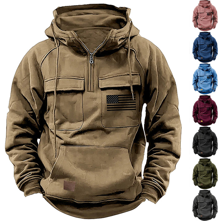 Herren praktische Kapuzenpullover mit zahlreichen Taschen Aliams