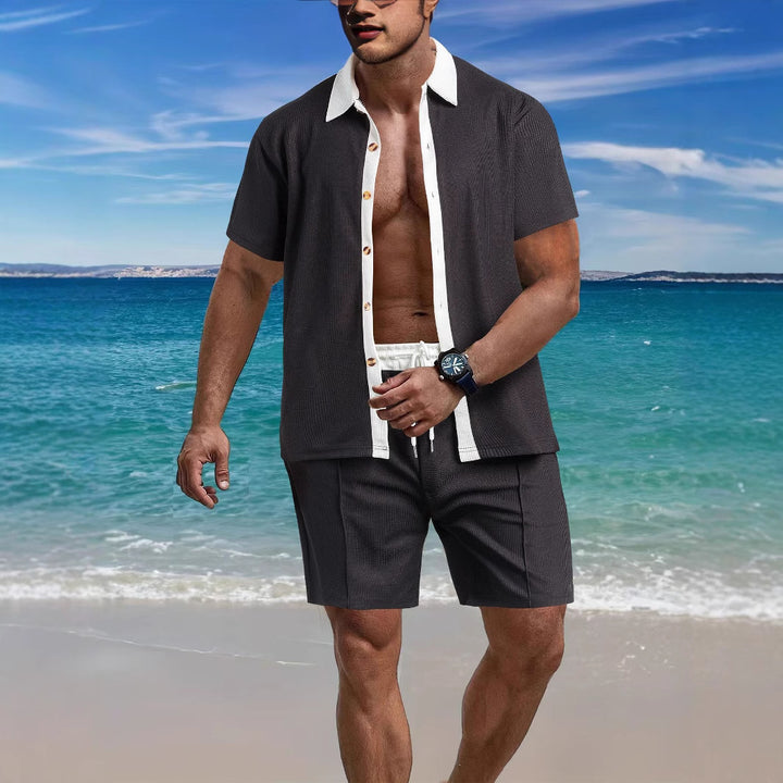 Herren Freizeit Kurzarmhemd und Shorts Set Aliams