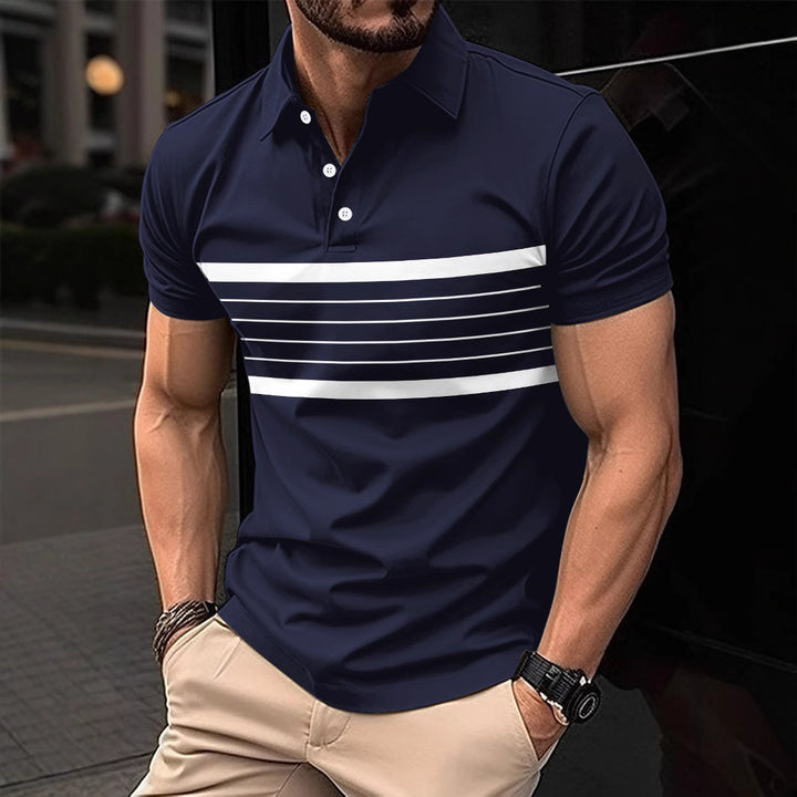 Herren Poloshirt mit modischen Streifen und bequemen Stoff Aliams