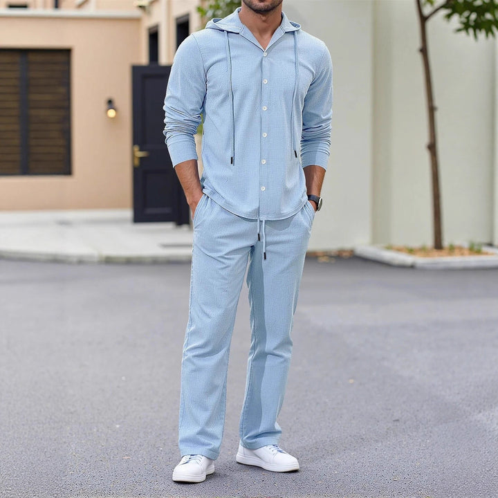 Herren entspannendes Freizeit-Outfit mit Kapuze und praktischen Taschen Aliams