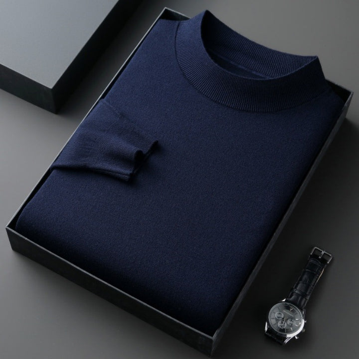 Herren eleganter Rundhalspullover aus feiner Baumwollmischung Aliams