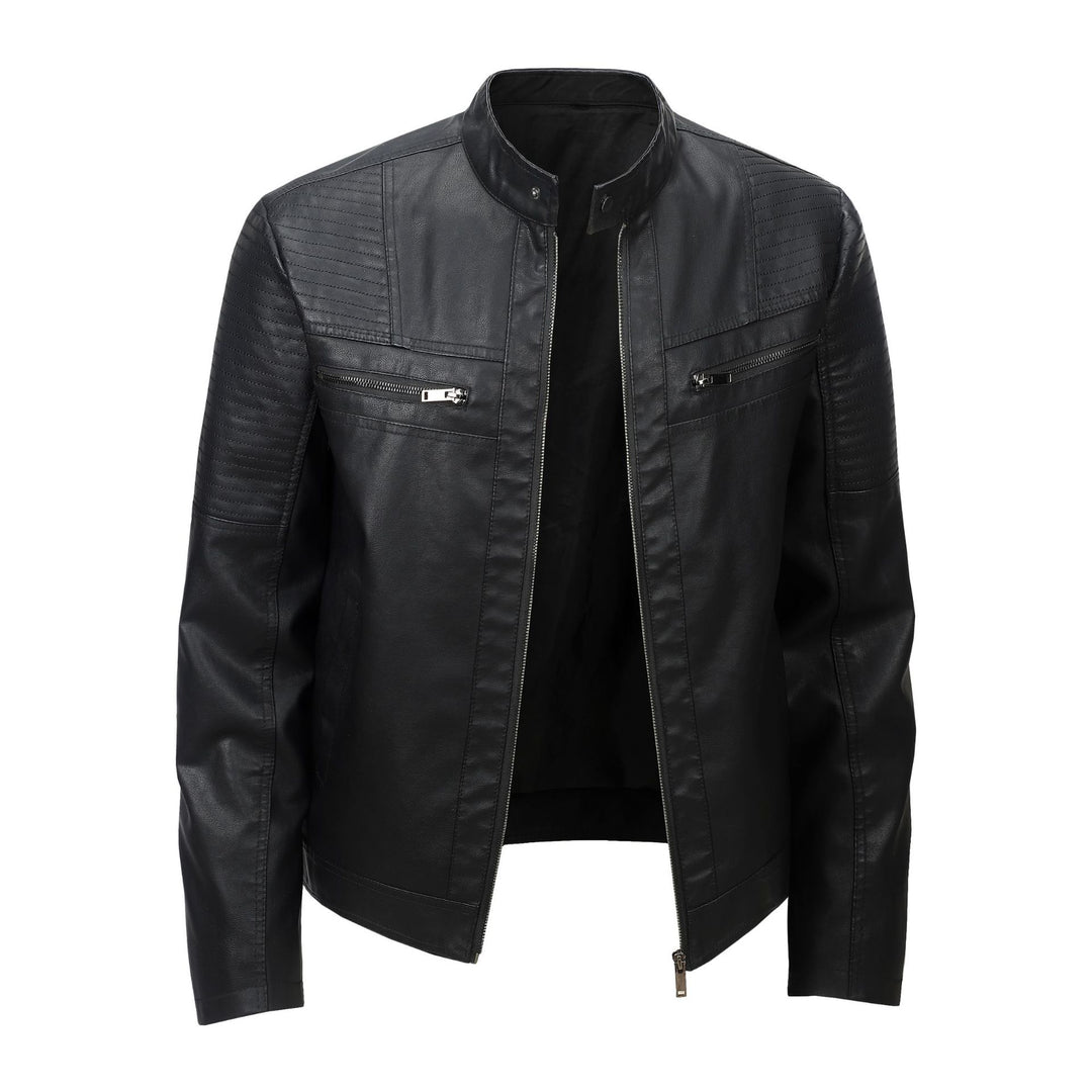 Herren hochwertige Bikerjacke mit Steppdetails und praktischen Reißverschlusstaschen Aliams