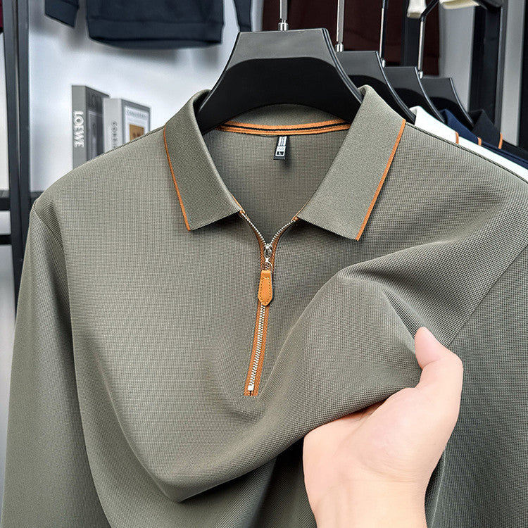 Herren sportliches Poloshirt mit modernem Reißverschluss und atmungsaktiven Eigenschaften Aliams