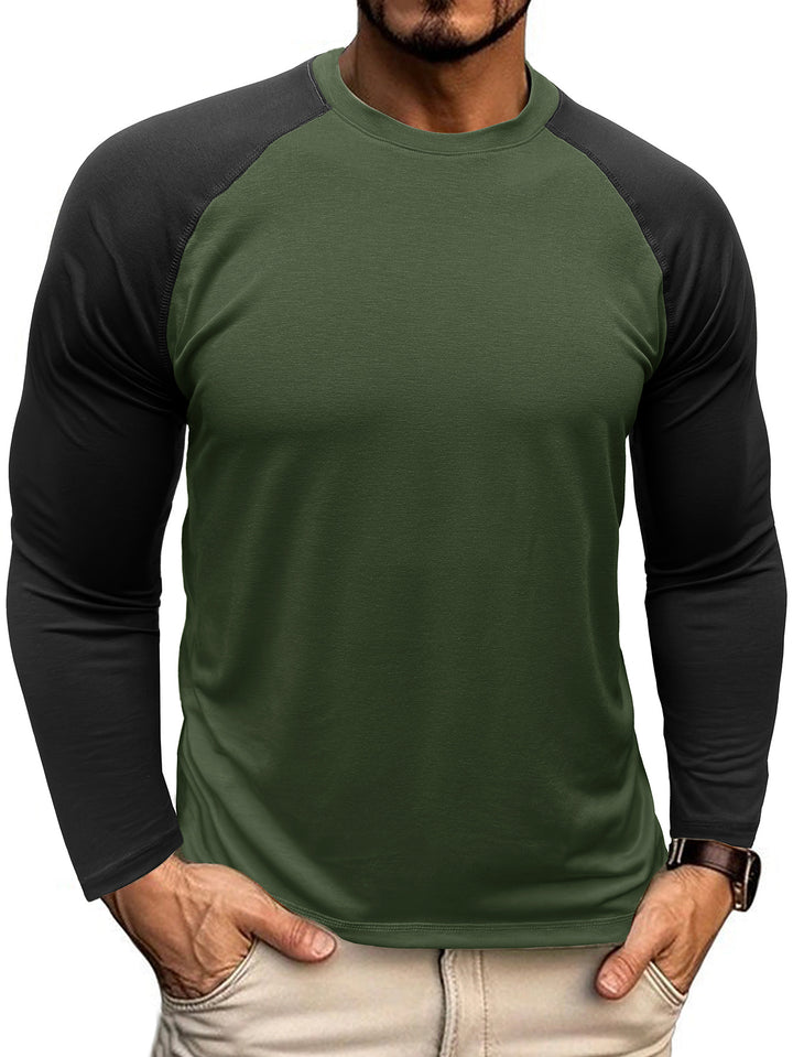 Herren Raglan Langarmshirt mit Kontrastärmeln Aliams