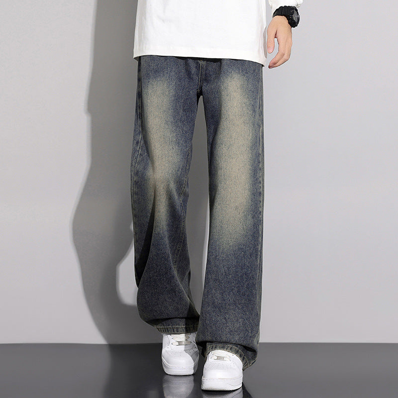 Herren weite Denim-Jeans im modernen Used-Look Aliams