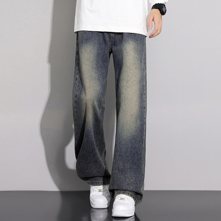 Herren weite Denim-Jeans im modernen Used-Look Aliams