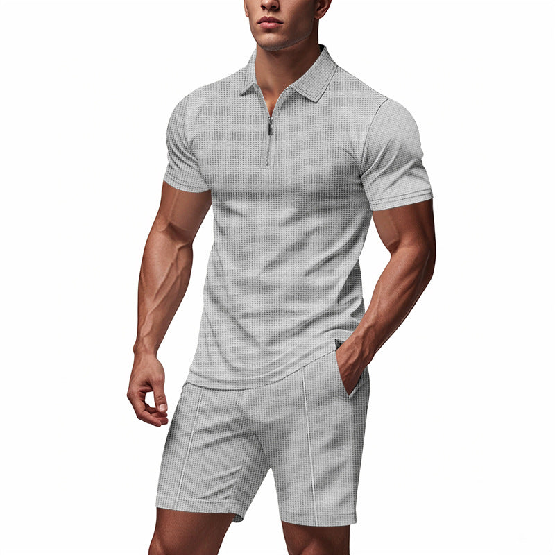 Herren sportliches Polo-Outfit mit Kurzarm und praktischen Taschen Aliams