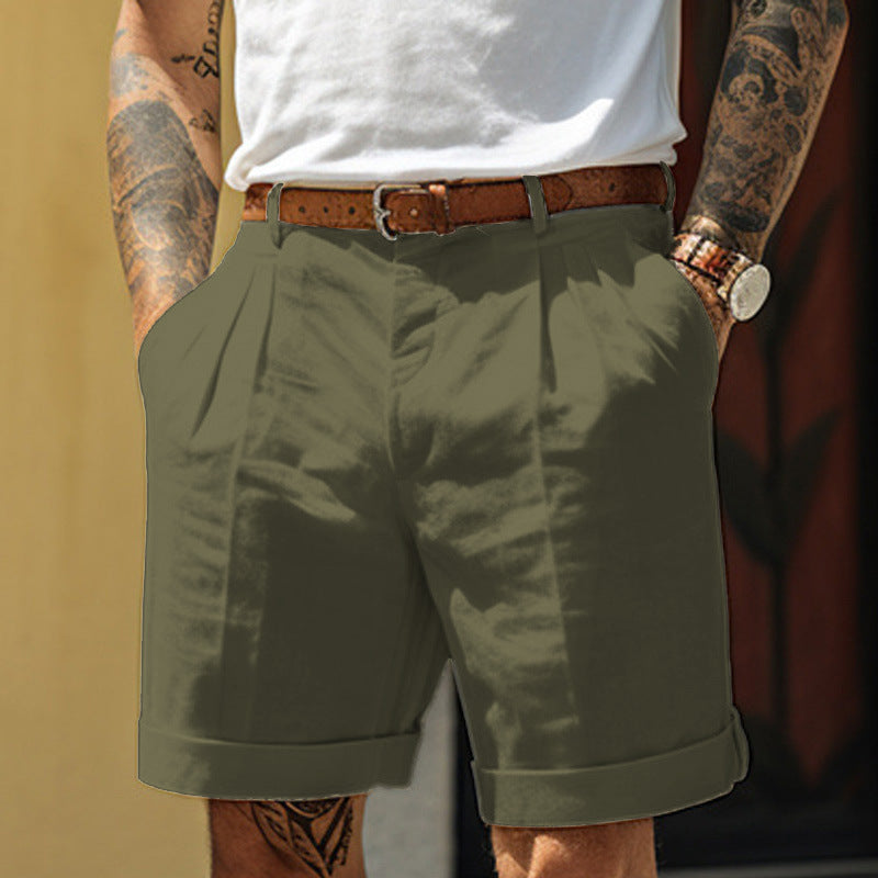 Herren Shorts aus atmungsaktivem Leinen mit praktischem Taschen-Design Aliams