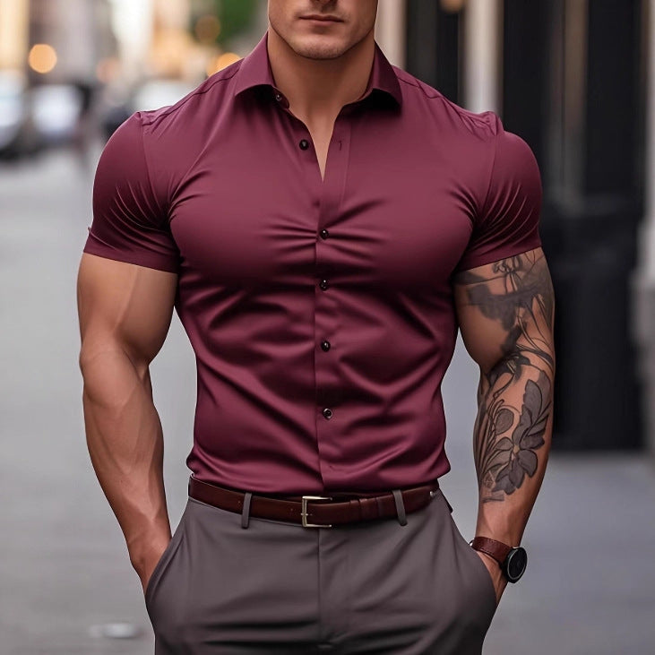 Herren Kurzarm Hemd Aliams