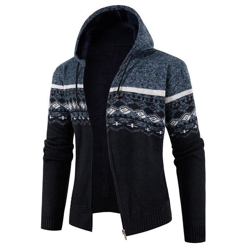 Herren Kapuzenpullover mit Norweger-Muster Aliams