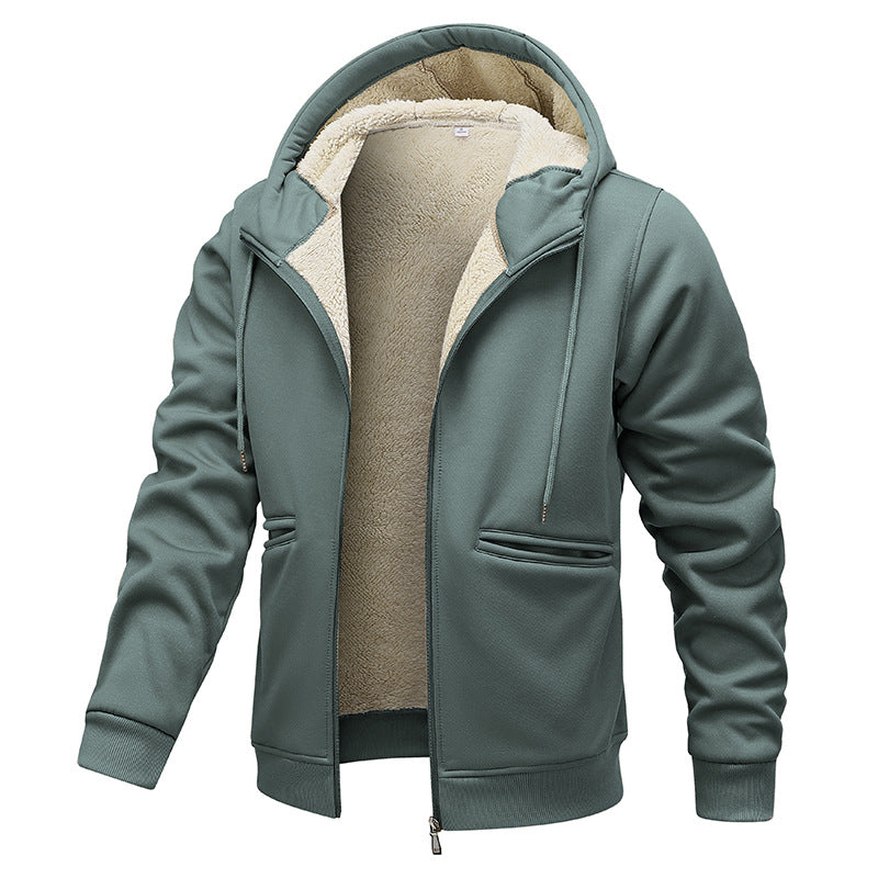 Herren wärmende Fleecejacke mit Kapuze Hedi-Mode
