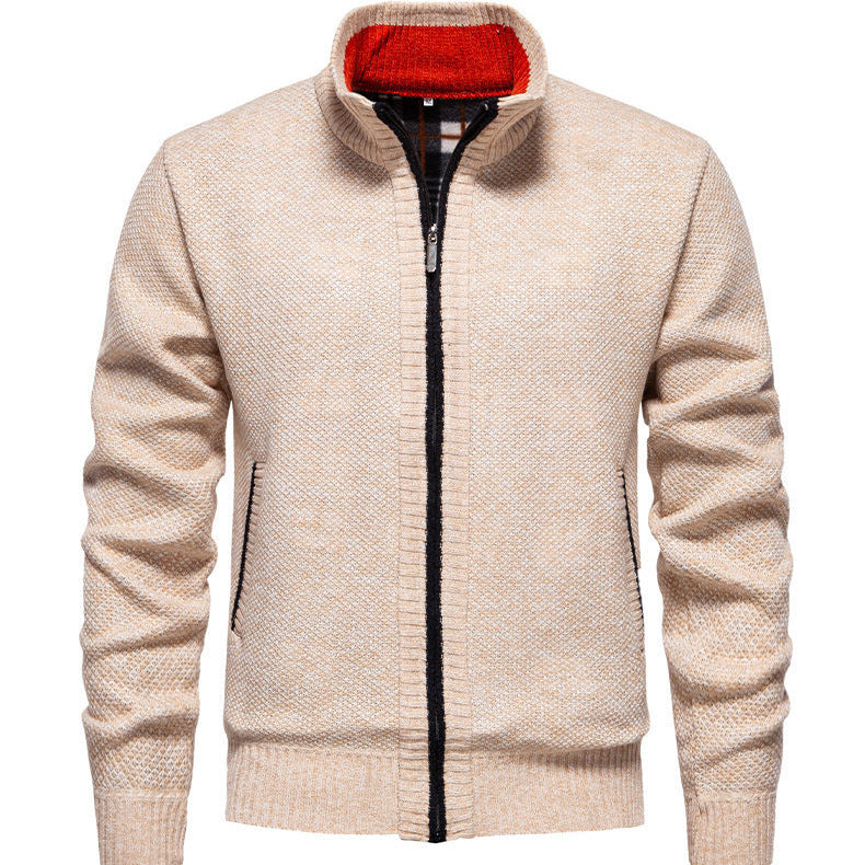 Herren sportliche Strickjacke mit Stehkragen Aliams