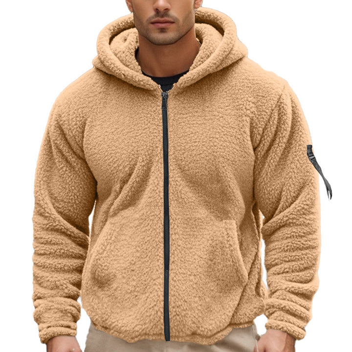 Herren Fleece-Hoodie mit durchgehendem Reißverschluss und praktischen Taschen Aliams