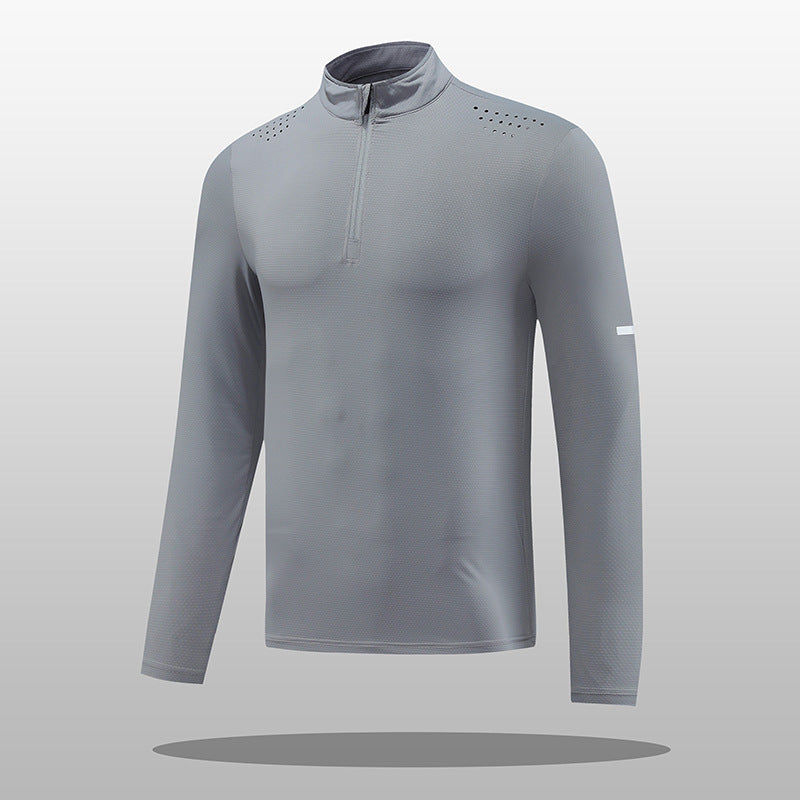 Herren Funktions-Langarmshirt mit Reißverschluss und atmungsaktivem Material Aliams