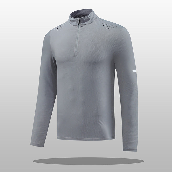 Herren Funktions-Langarmshirt mit Reißverschluss und atmungsaktivem Material Aliams