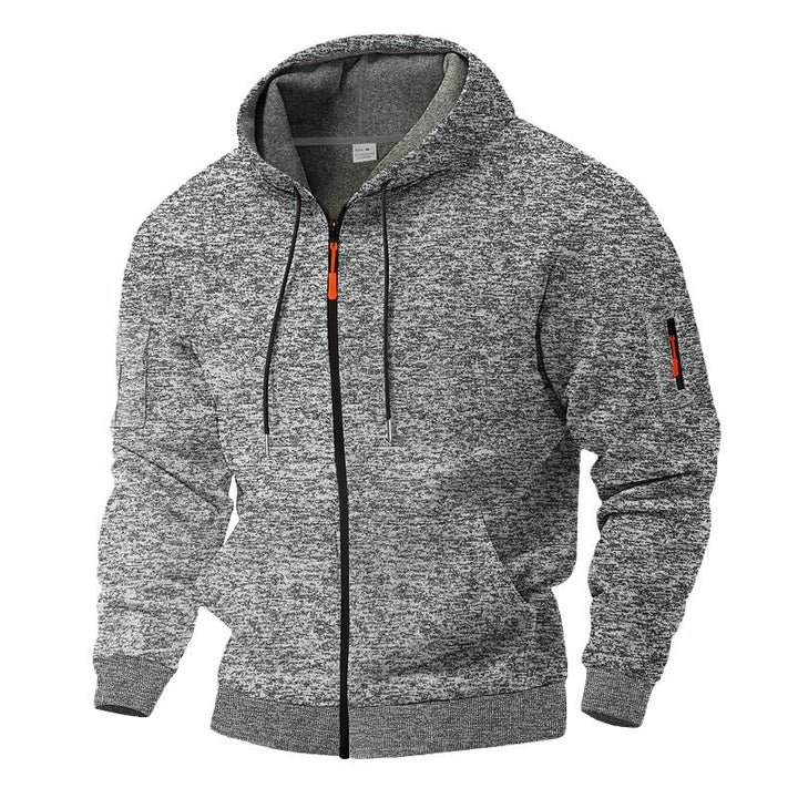 Herren sportlicher Kapuzenpullover mit hohem Kragen und praktischen Taschen Aliams