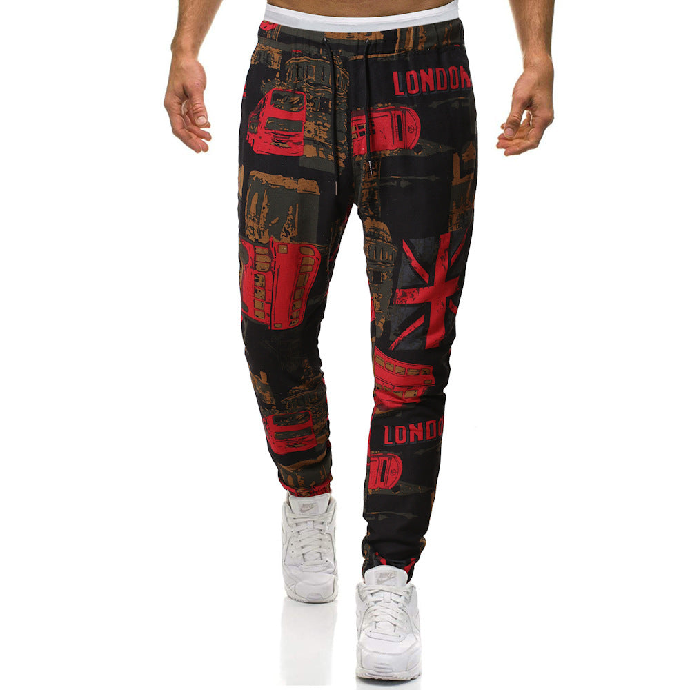 Herren Cargohose mit urbanem Print und elastischem Bund Aliams