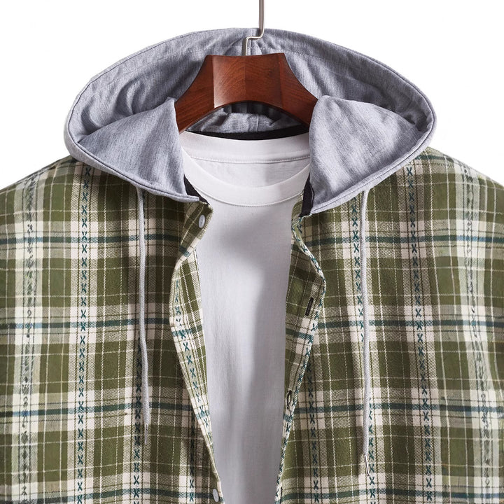 Herren Flanellhemden mit integrierter Kapuze Aliams