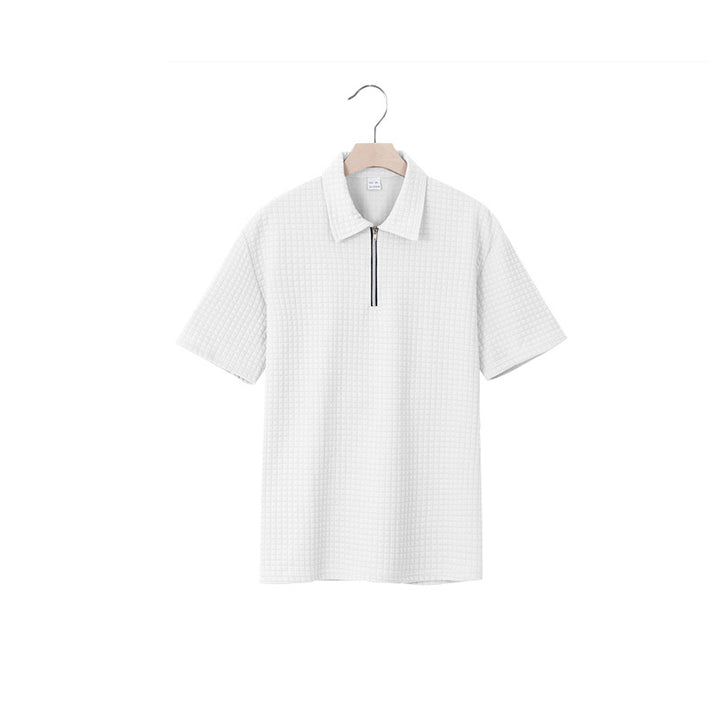 Herren Kurzarm Polo-Shirt mit strukturiertem Design und Reißverschluss Aliams