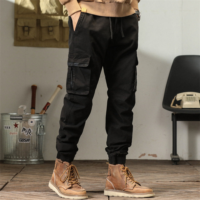 Herren elegante Cargo-Hose mit funktionalen Taschen und elastischem Bund Aliams