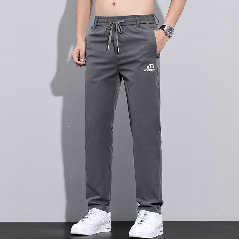 Herren Sportliche Freizeithose mit verstellbarem Kordelzug und seitlichen Reißverschlusstaschen Aliams