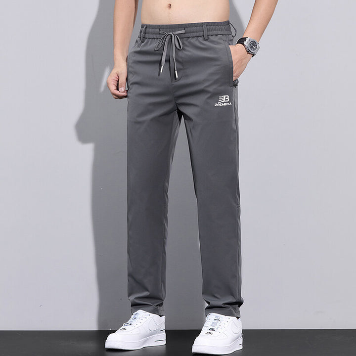 Herren Sportliche Freizeithose mit verstellbarem Kordelzug und seitlichen Reißverschlusstaschen Aliams