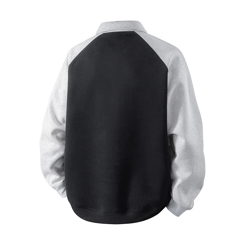 Herren Sportlicher Sweatshirt mit Stehkragen und Reißverschluss Aliams