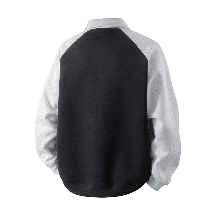 Herren Sportlicher Sweatshirt mit Stehkragen und Reißverschluss Aliams