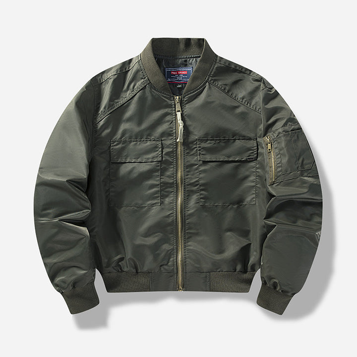 Herren Utility-Bomberjacke mit mehreren Taschen und modularem Design Aliams