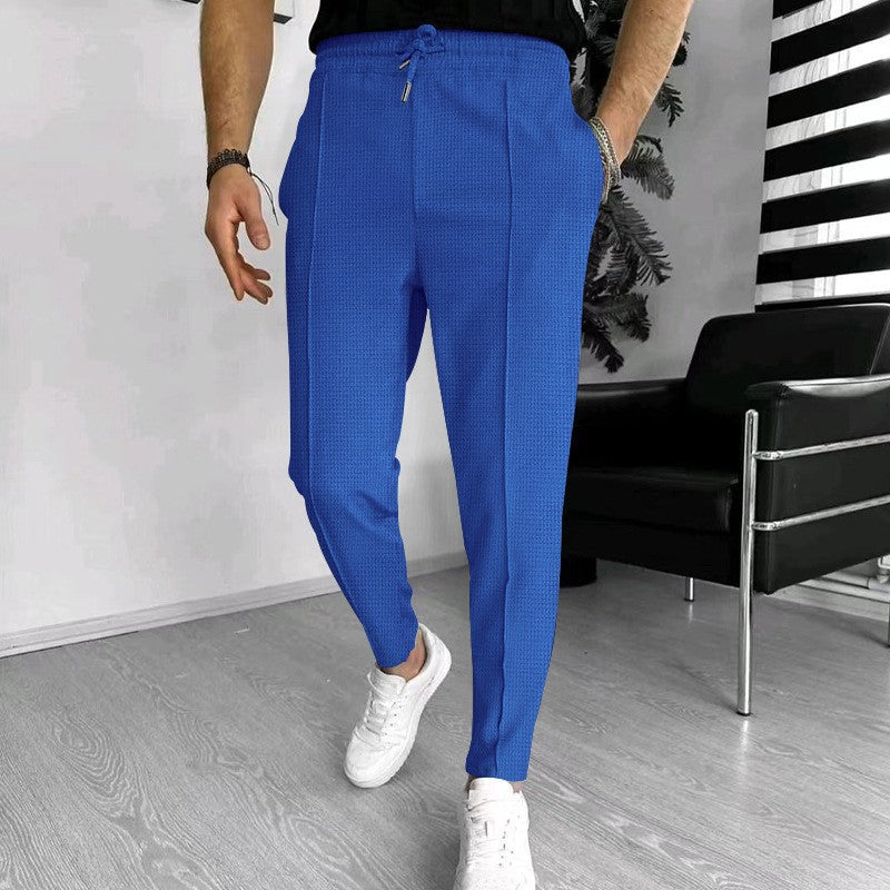 Herren Sportliche Chino-Hose mit verstellbarem Bund und feinem Strukturmuster Aliams
