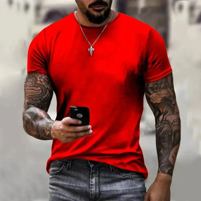 Herren Klassisches Baumwoll-T-Shirt mit Rundhalsausschnitt Aliams