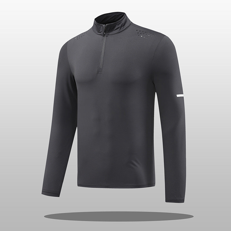 Herren Funktions-Langarmshirt mit Reißverschluss und atmungsaktivem Material Aliams