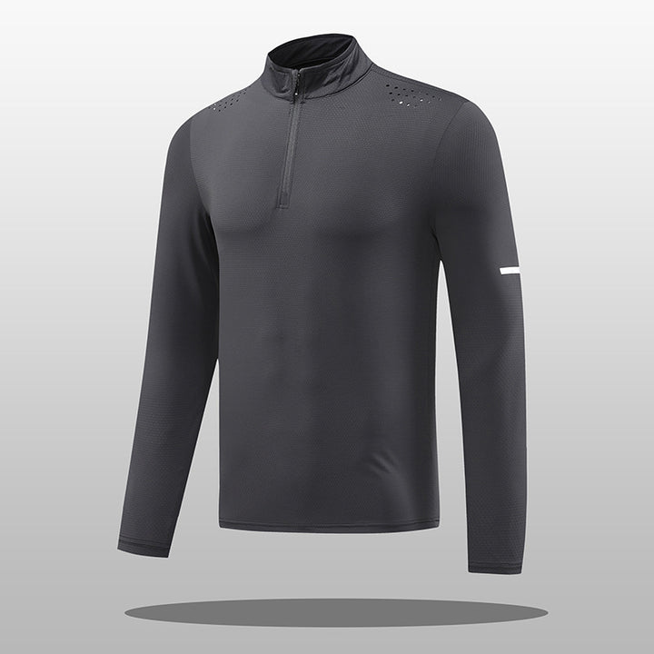 Herren Funktions-Langarmshirt mit Reißverschluss und atmungsaktivem Material Aliams