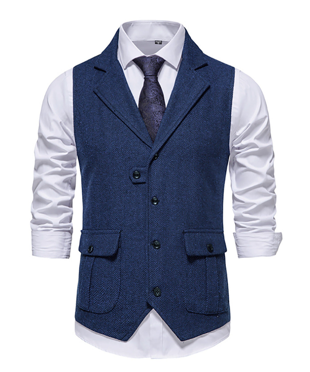 Herren eleganter Weste im klassischen Hahnentrittmuster Aliams