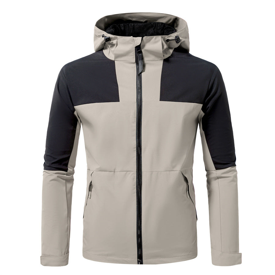 Herren funktionale Outdoor-Jacke mit verstellbarem Kapuzenbereich Aliams