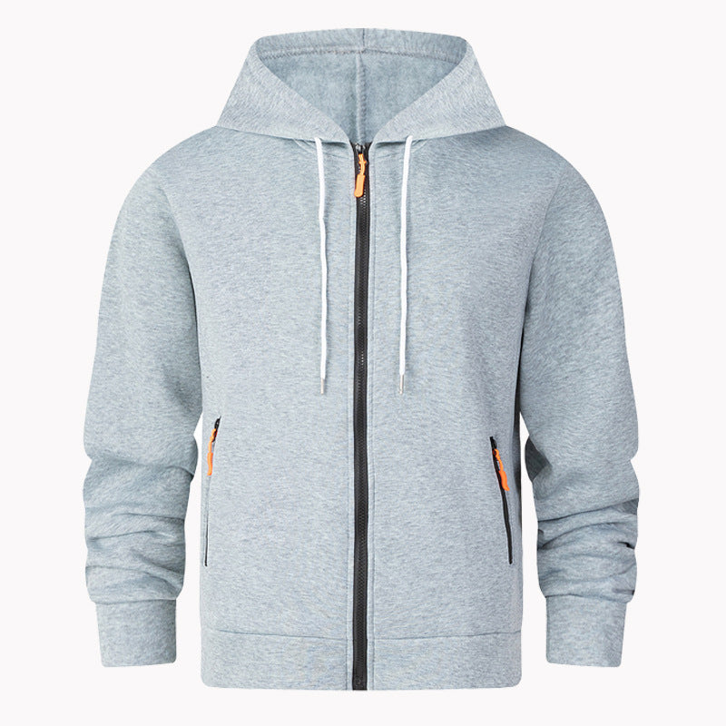 Herren sportlicher Fleece-Hoodie mit funktionalen Reißverschlusstaschen Aliams
