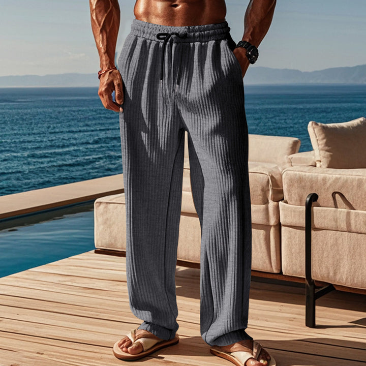 Herren Bequeme Strandhose im modernen Rippdesign mit elastischem Bund Aliams