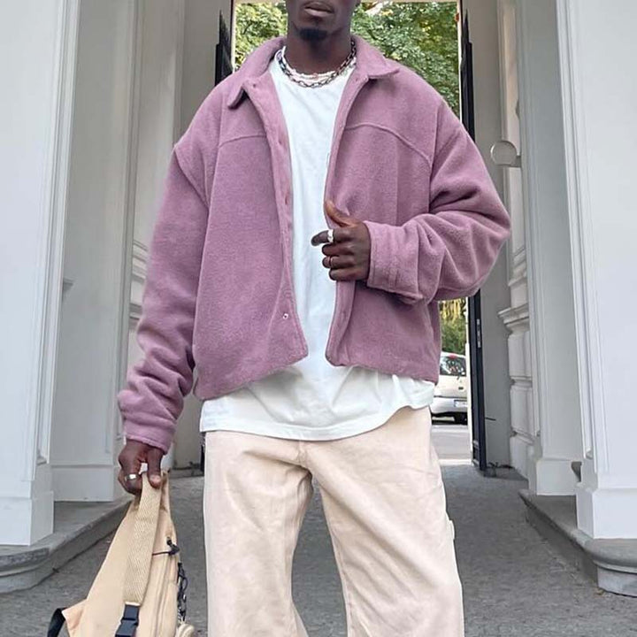 Herren casual Fleecejacke im Oversized-Stil Aliams