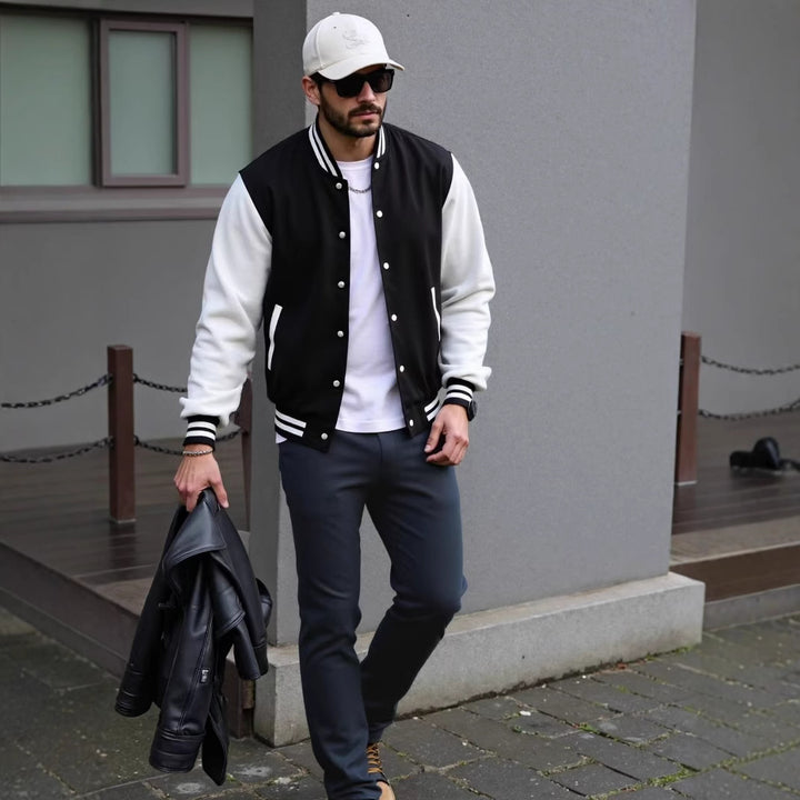 Herren Varsity-Jacke mit kontrastierenden Ärmeln Aliams
