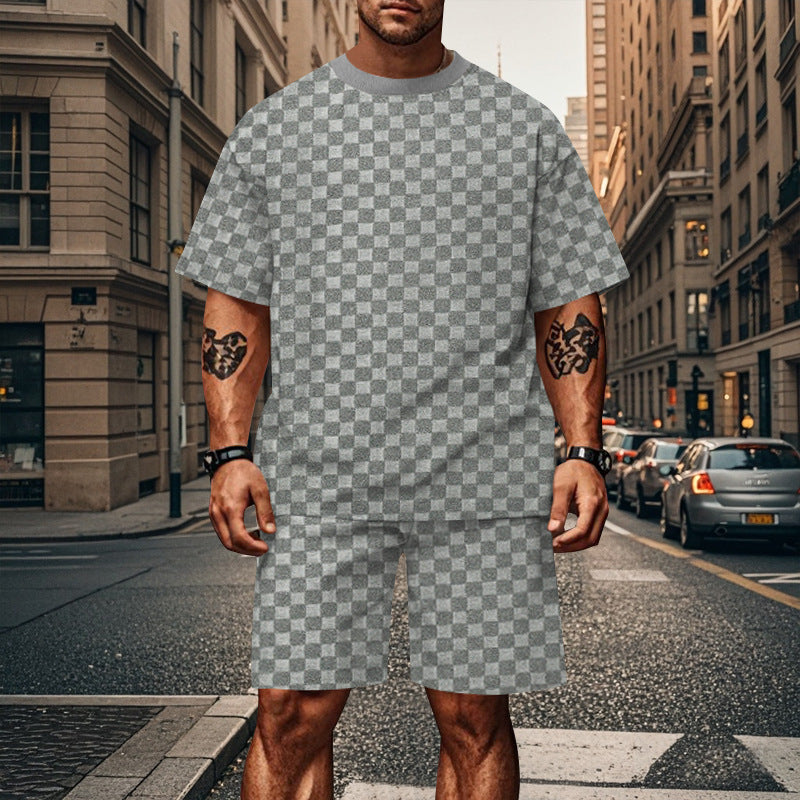 Herren Sportliches Kurzarm T-Shirt und Shorts Set Aliams