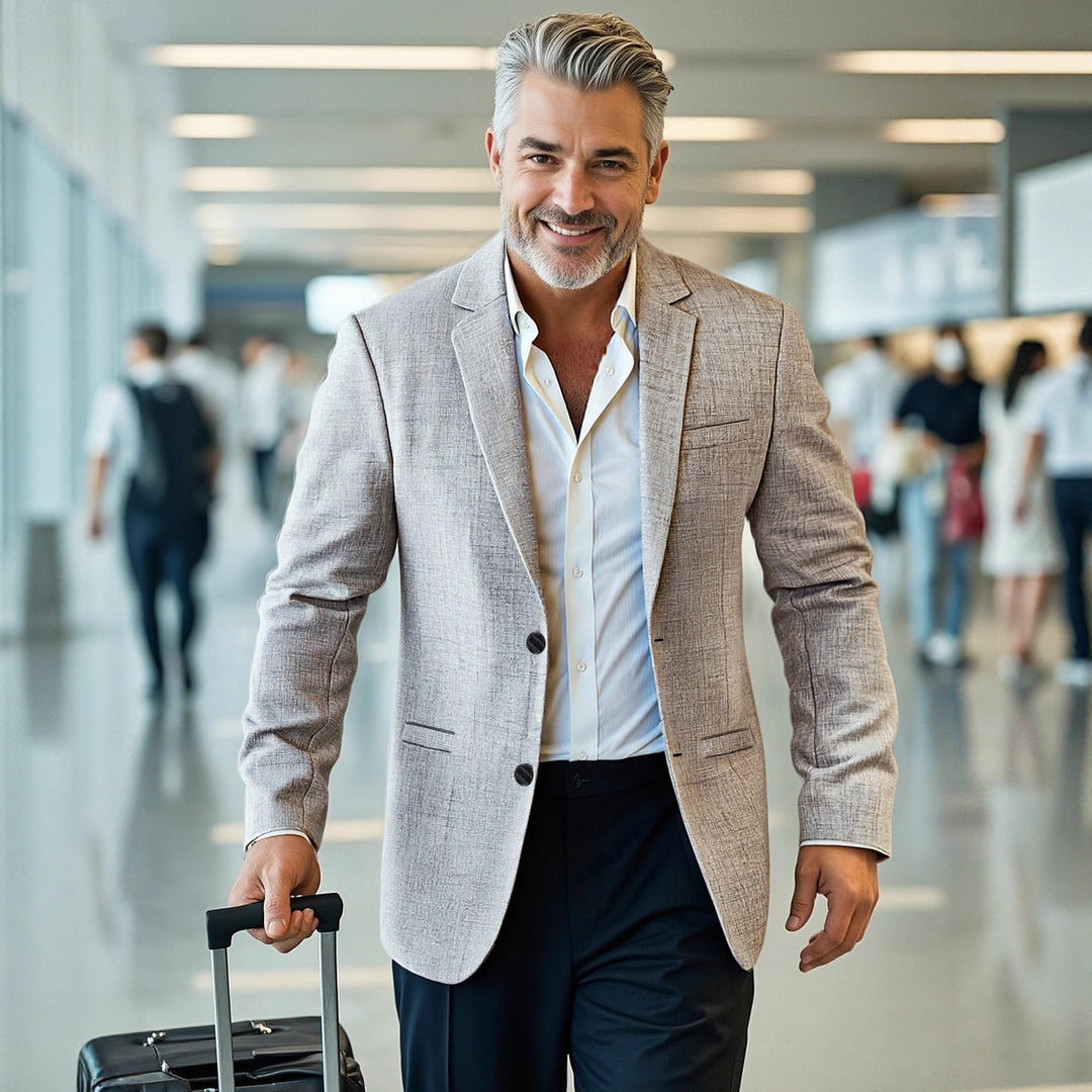 Herren eleganter, strukturierter Blazer mit modernem Schnitt Aliams