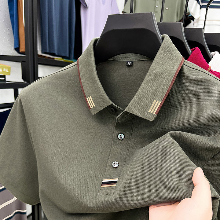 Herren Poloshirt mit strukturierter Piqué-Oberfläche und eleganten Kontrastdetails Aliams