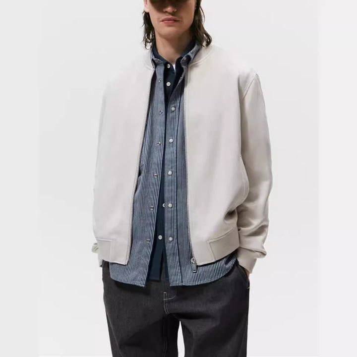 Herren Casual Elegante Sweatjacke mit Rundhalsausschnitt und seitlichen Eingrifftaschen Hedi-Mode