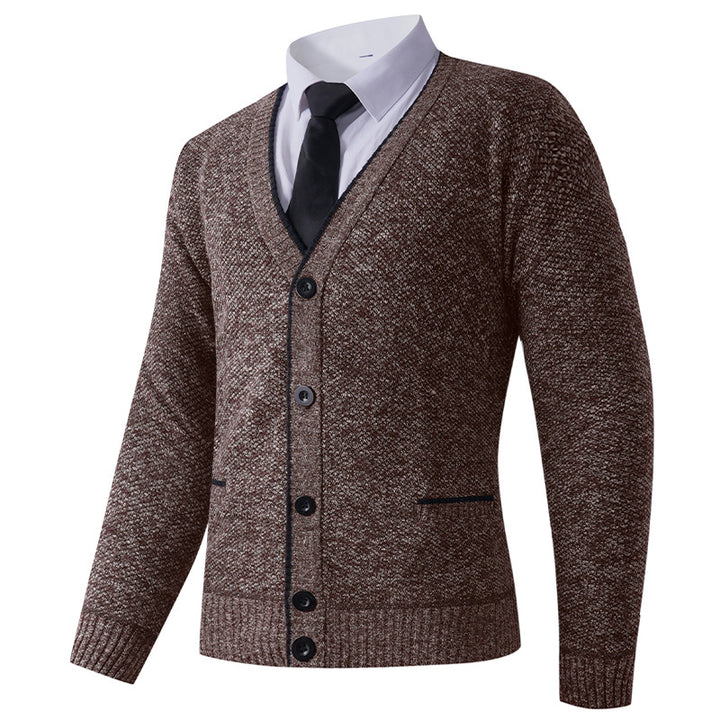 Herren Strickjacke mit V-Ausschnitt und klassischem Design Aliams