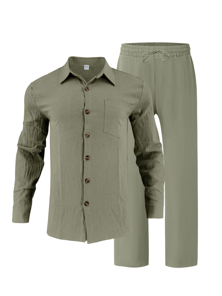 Herren elegante Hemd und Freizeithose Set Aliams