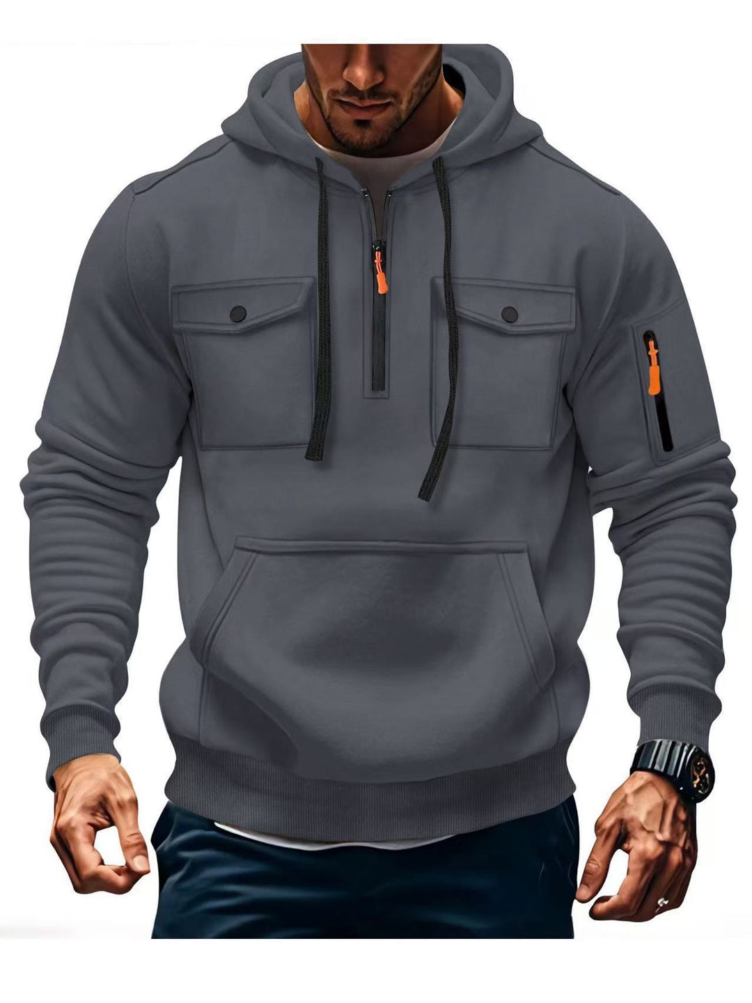 Herren Funktions Hoodie mit praktischen Taschen Aliams
