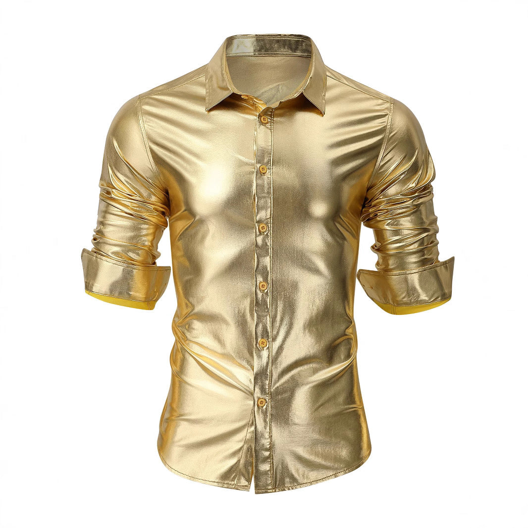 Herren elegantes Glanzhemd aus hochwertigen Materialien Aliams